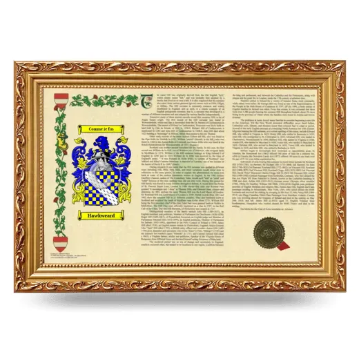 Hawkweard Armorial Landscape Framed - Gold