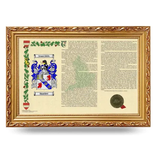 Hazelett Armorial Landscape Framed - Gold