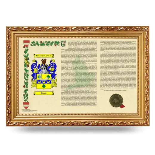 Hazle Armorial Landscape Framed - Gold