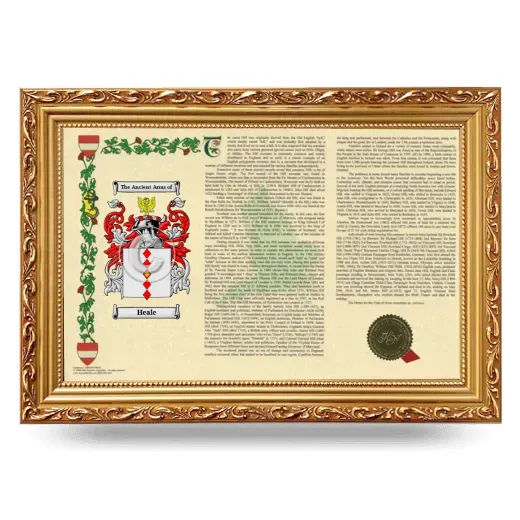 Heale Armorial Landscape Framed - Gold