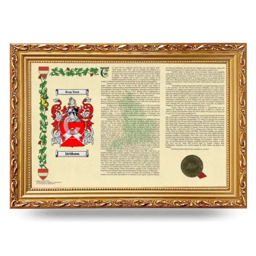 Hebborn Armorial Landscape Framed - Gold