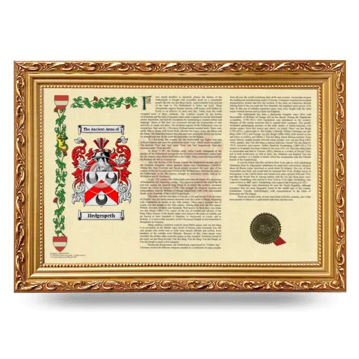 Hedgespeth Armorial Landscape Framed - Gold