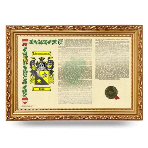 Hehle Armorial Landscape Framed - Gold