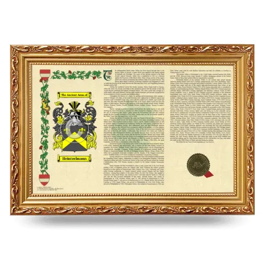 Heintzelmann Armorial Landscape Framed - Gold