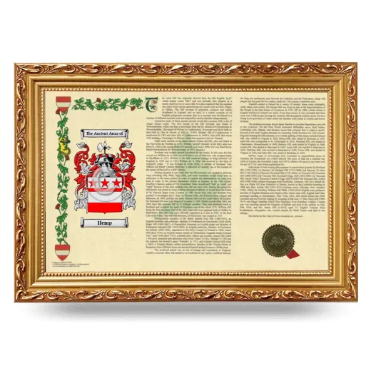 Hemp Armorial Landscape Framed - Gold