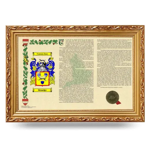 Henadge Armorial Landscape Framed - Gold