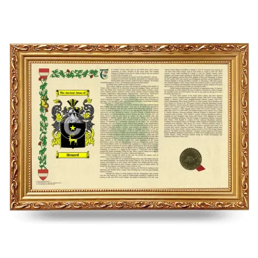 Henard Armorial Landscape Framed - Gold