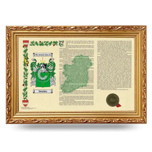 Henchey Armorial Landscape Framed - Gold