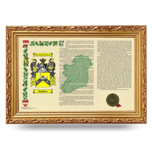 Heniman Armorial Landscape Framed - Gold