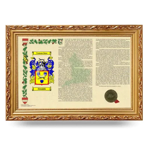 Hennish Armorial Landscape Framed - Gold