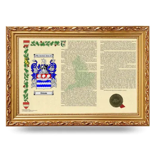 Henon Armorial Landscape Framed - Gold