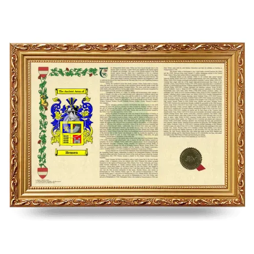 Hensen Armorial Landscape Framed - Gold