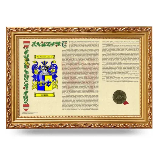 Hensen Armorial Landscape Framed - Gold