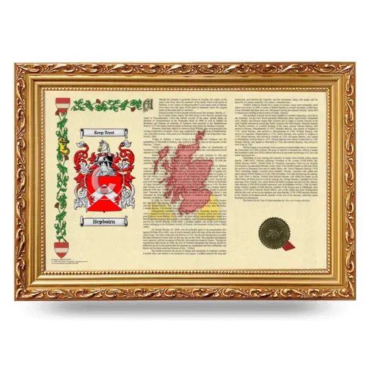 Hepboirn Armorial Landscape Framed - Gold