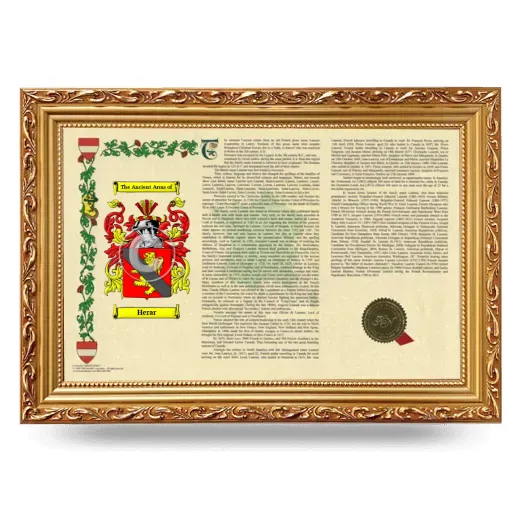 Herar Armorial Landscape Framed - Gold