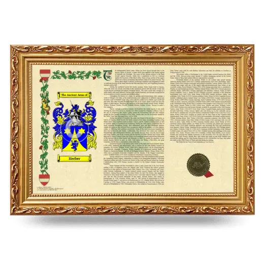 Herber Armorial Landscape Framed - Gold