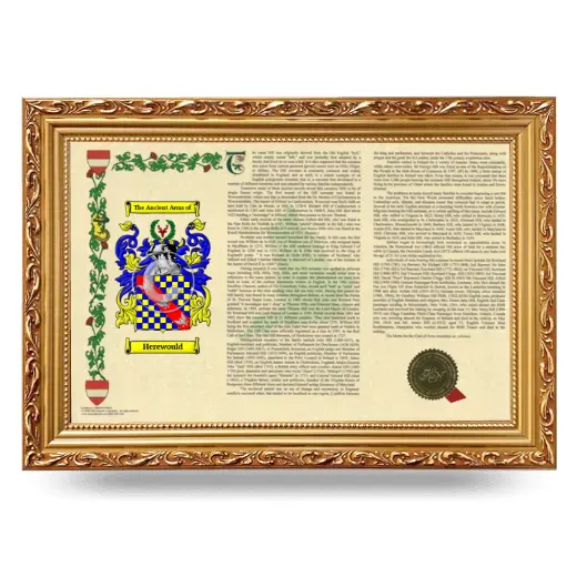 Herewould Armorial Landscape Framed - Gold