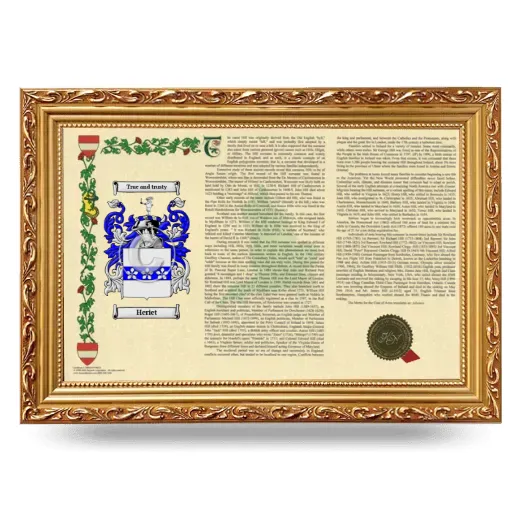 Heriet Armorial Landscape Framed - Gold