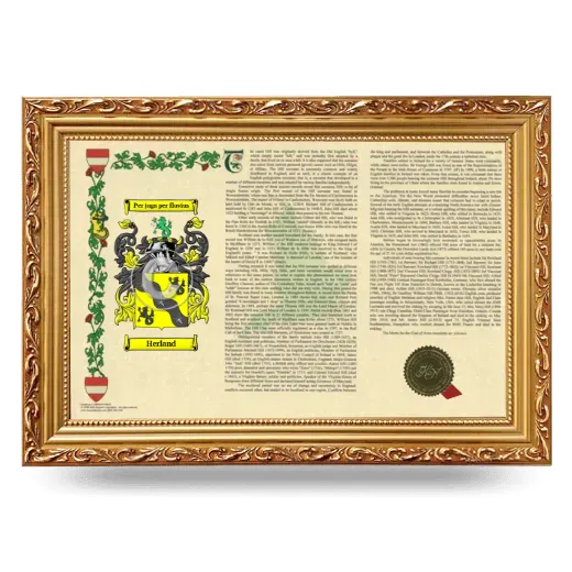 Herland Armorial Landscape Framed - Gold
