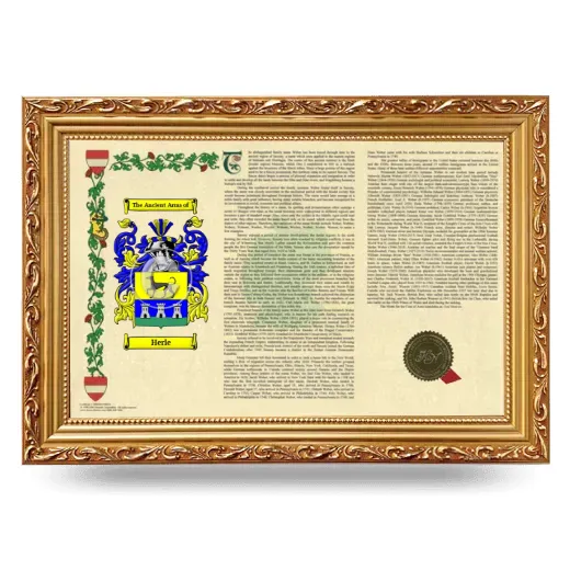 Herle Armorial Landscape Framed - Gold