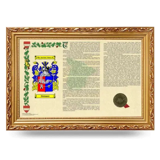 Hernaez Armorial Landscape Framed - Gold