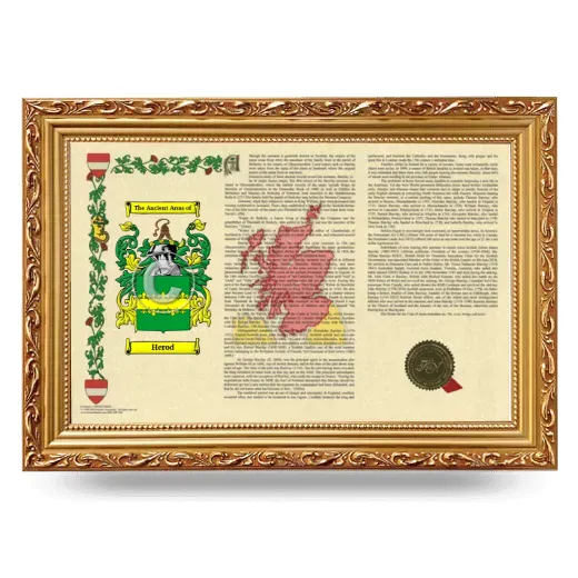 Herod Armorial Landscape Framed - Gold