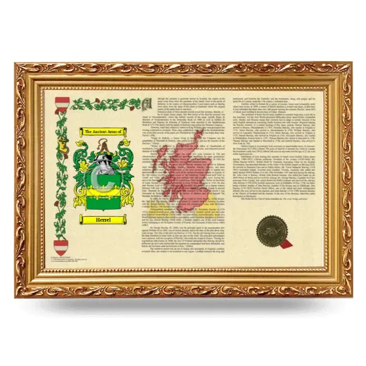 Herrel Armorial Landscape Framed - Gold