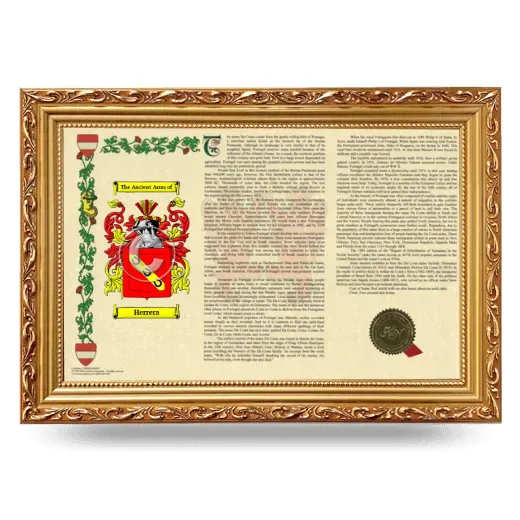 Herrera Armorial Landscape Framed - Gold
