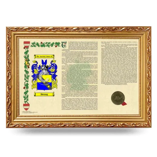 Herzog Armorial Landscape Framed - Gold