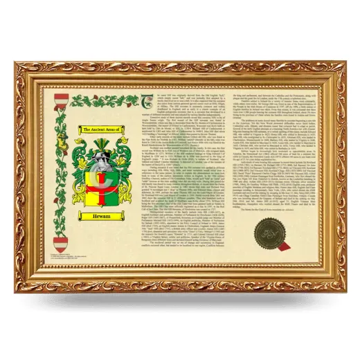 Hewam Armorial Landscape Framed - Gold