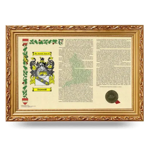Heywoold Armorial Landscape Framed - Gold