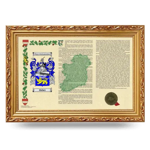 Hichey Armorial Landscape Framed - Gold