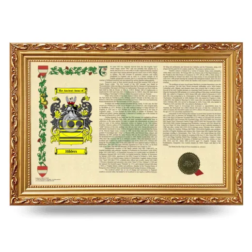 Hilders Armorial Landscape Framed - Gold