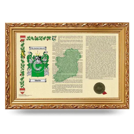 Hinchy Armorial Landscape Framed - Gold