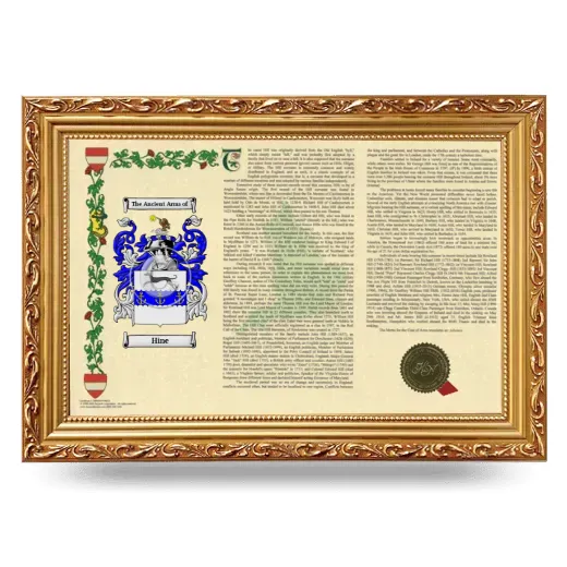 Hine Armorial Landscape Framed - Gold