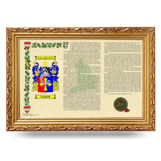 Hironside Armorial Landscape Framed - Gold