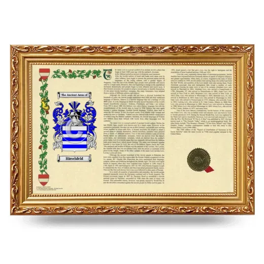 Hirschfeld Armorial Landscape Framed - Gold