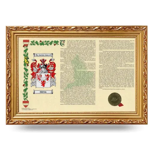 Hirven Armorial Landscape Framed - Gold