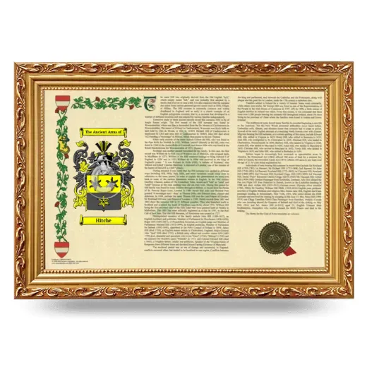 Hitche Armorial Landscape Framed - Gold