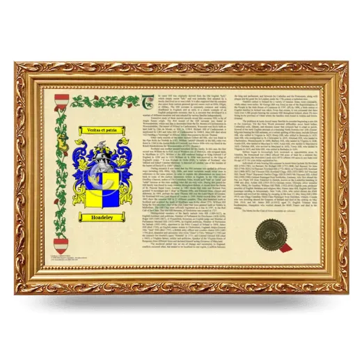 Hoadeley Armorial Landscape Framed - Gold