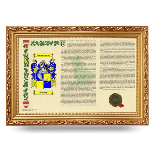 Hoadely Armorial Landscape Framed - Gold