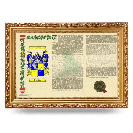 Hoadlay Armorial Landscape Framed - Gold