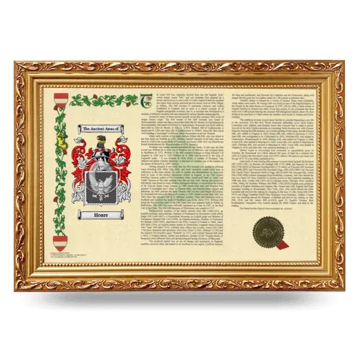 Hoare Armorial Landscape Framed - Gold