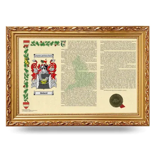 Hoberd Armorial Landscape Framed - Gold