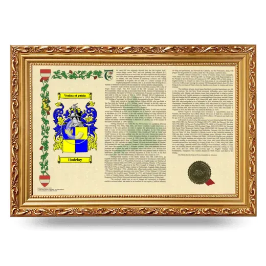 Hodelay Armorial Landscape Framed - Gold