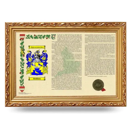 Hodshon Armorial Landscape Framed - Gold