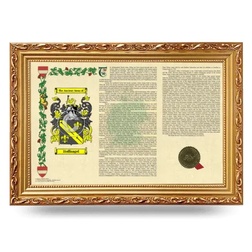 Hoffnagel Armorial Landscape Framed - Gold