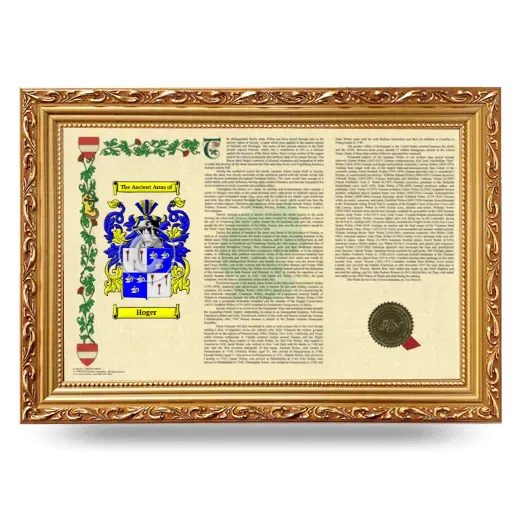 Hoger Armorial Landscape Framed - Gold
