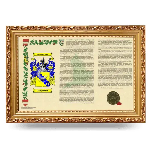 Hollyburton Armorial Landscape Framed - Gold