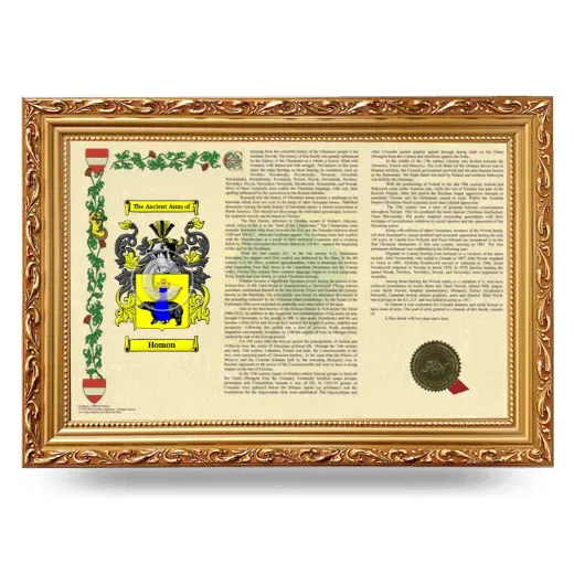 Homon Armorial Landscape Framed - Gold